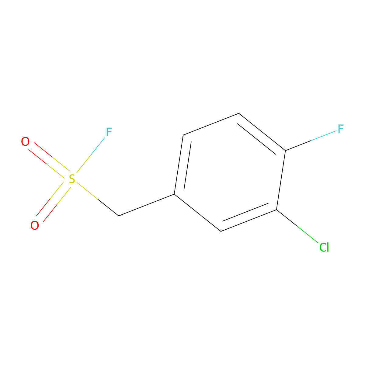 (3-Chloro-4-fluorophenyl)methanesulfonyl fluoride molecular structure, CAS 2137699-32-0