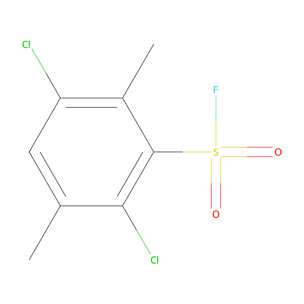 2,5-Dichloro-3,6-dimethylbenzene-1-sulfonyl fluoride molecular structure, CAS 2137699-67-1