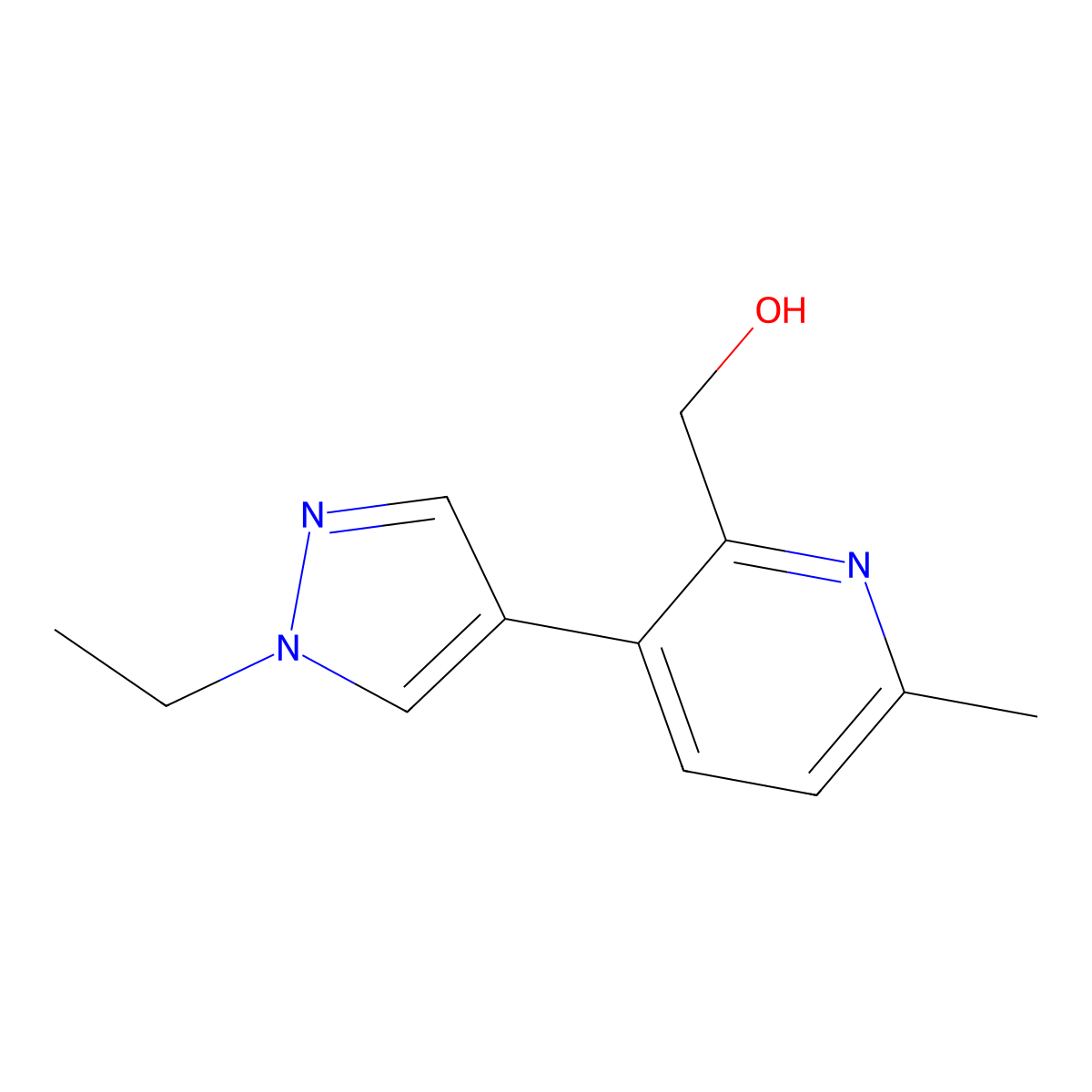 [3-(1-ethyl-1H-pyrazol-4-yl)-6-methylpyridin-2-yl]methanol molecular structure, CAS 2137699-76-2