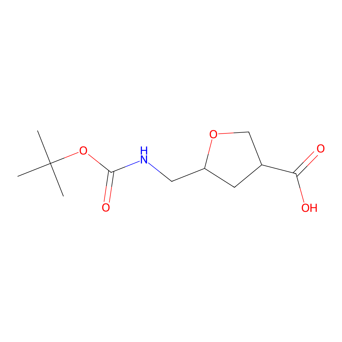 5-({[(Tert-butoxy)carbonyl]amino}methyl)oxolane-3-carboxylic acid molecular structure, CAS 2137699-98-8