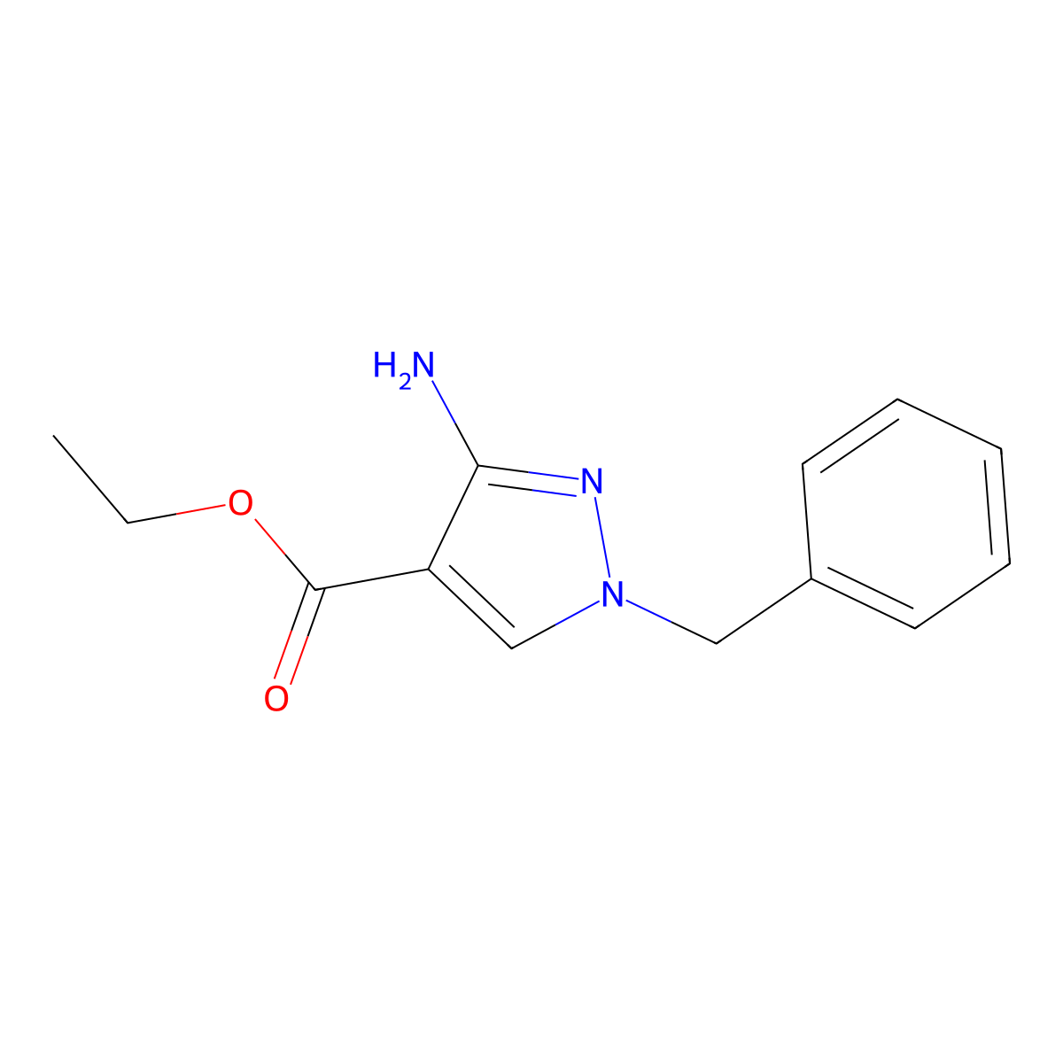 ethyl 3-amino-1-benzyl-1H-pyrazole-4-carboxylate molecular structure, CAS 21377-11-7