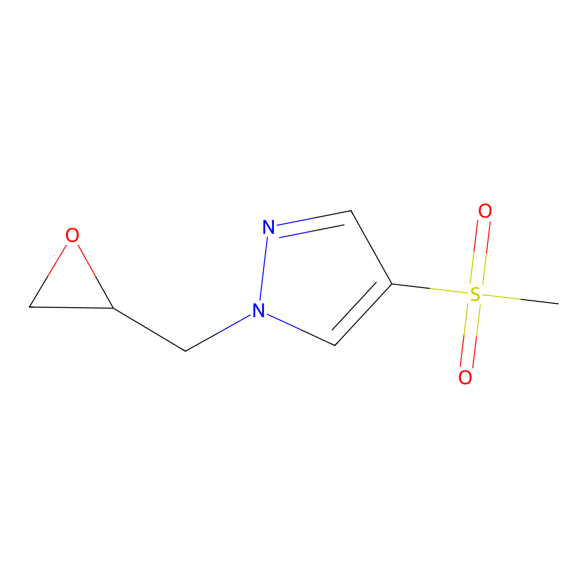 4-methanesulfonyl-1-[(oxiran-2-yl)methyl]-1H-pyrazole molecular structure, CAS 2137700-29-7