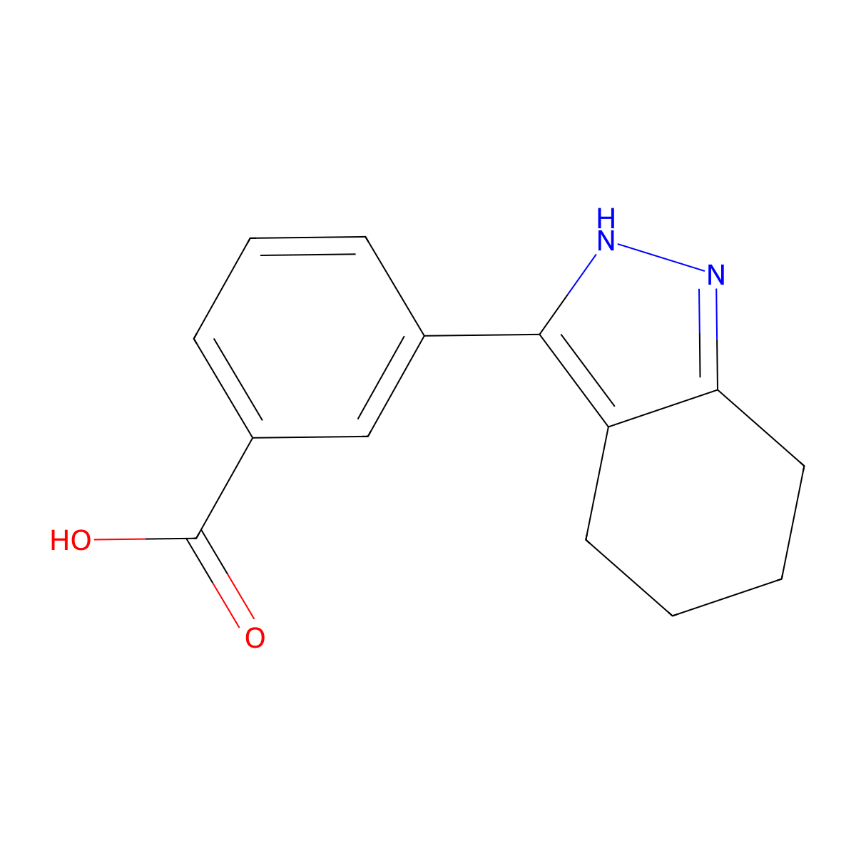 3-(4,5,6,7-tetrahydro-2H-indazol-3-yl)benzoic acid molecular structure, CAS 2137700-54-8