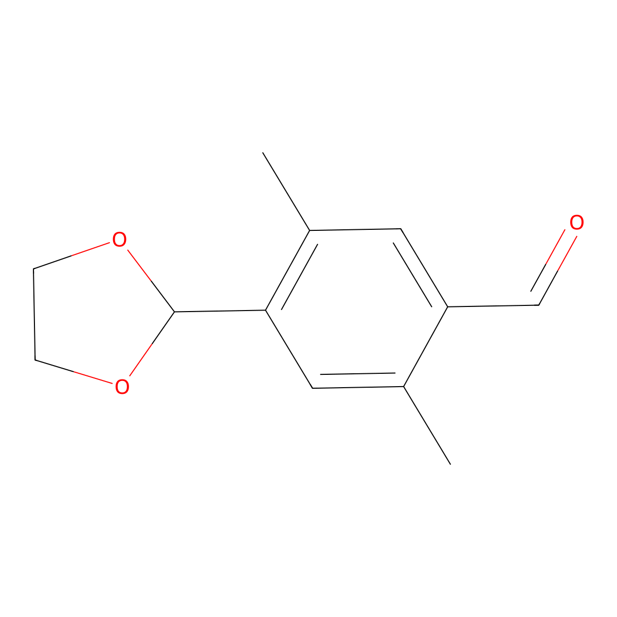 4-(1,3-Dioxolan-2-yl)-2,5-dimethylbenzaldehyde molecular structure, CAS 2137702-14-6
