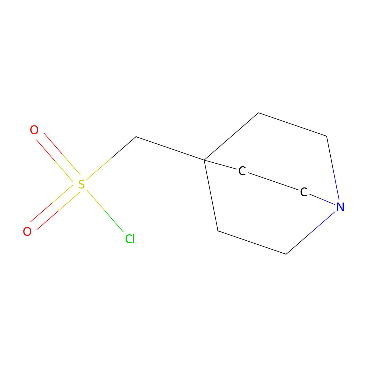{1-Azabicyclo[2.2.2]octan-4-yl}methanesulfonyl chloride molecular structure, CAS 2137702-16-8