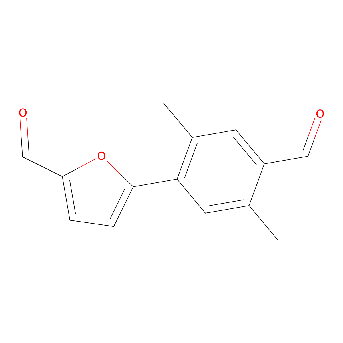 5-(4-Formyl-2,5-dimethylphenyl)furan-2-carbaldehyde molecular structure, CAS 2137702-68-0