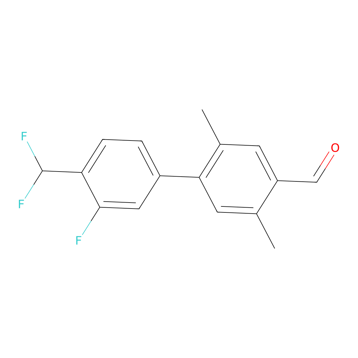 4-[4-(Difluoromethyl)-3-fluorophenyl]-2,5-dimethylbenzaldehyde molecular structure, CAS 2137703-08-1