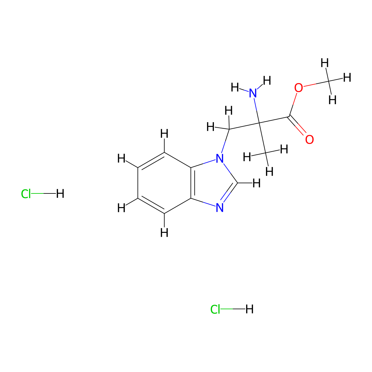 methyl 2-amino-3-(1H-1,3-benzodiazol-1-yl)-2-methylpropanoate dihydrochloride molecular structure, CAS 2137703-17-2