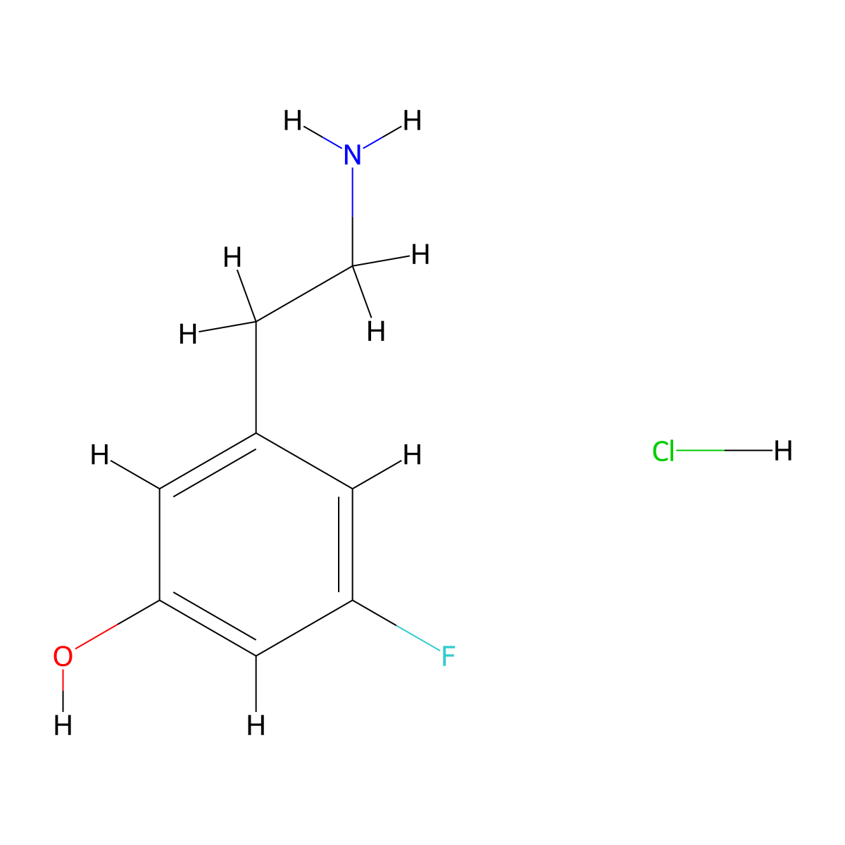 3-(2-Aminoethyl)-5-fluorophenol hydrochloride molecular structure, CAS 2137703-29-6