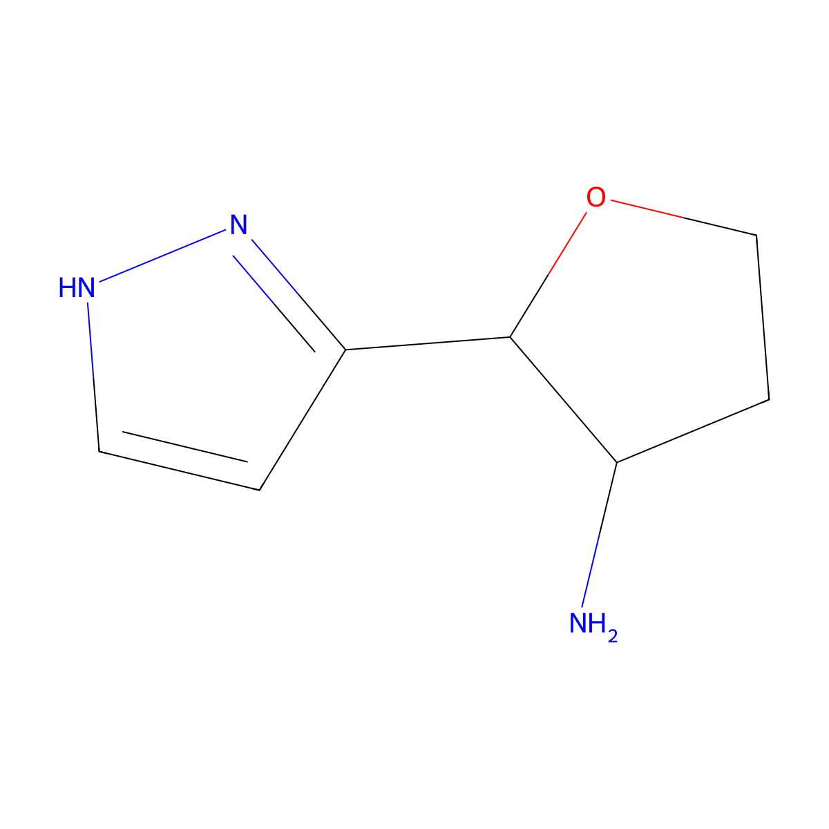 2-(1h-Pyrazol-3-yl)oxolan-3-amine molecular structure, CAS 2137703-41-2