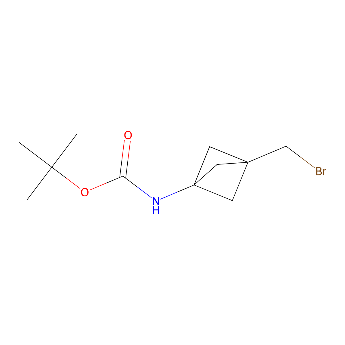 tert-Butyl (3-(bromomethyl)bicyclo[1.1.1]pentan-1-yl)carbamate molecular structure, CAS 2137703-45-6