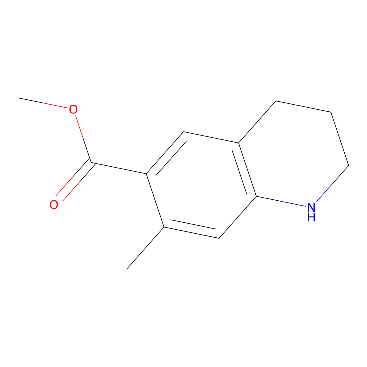 Methyl 7-methyl-1,2,3,4-tetrahydroquinoline-6-carboxylate molecular structure, CAS 2137704-01-7
