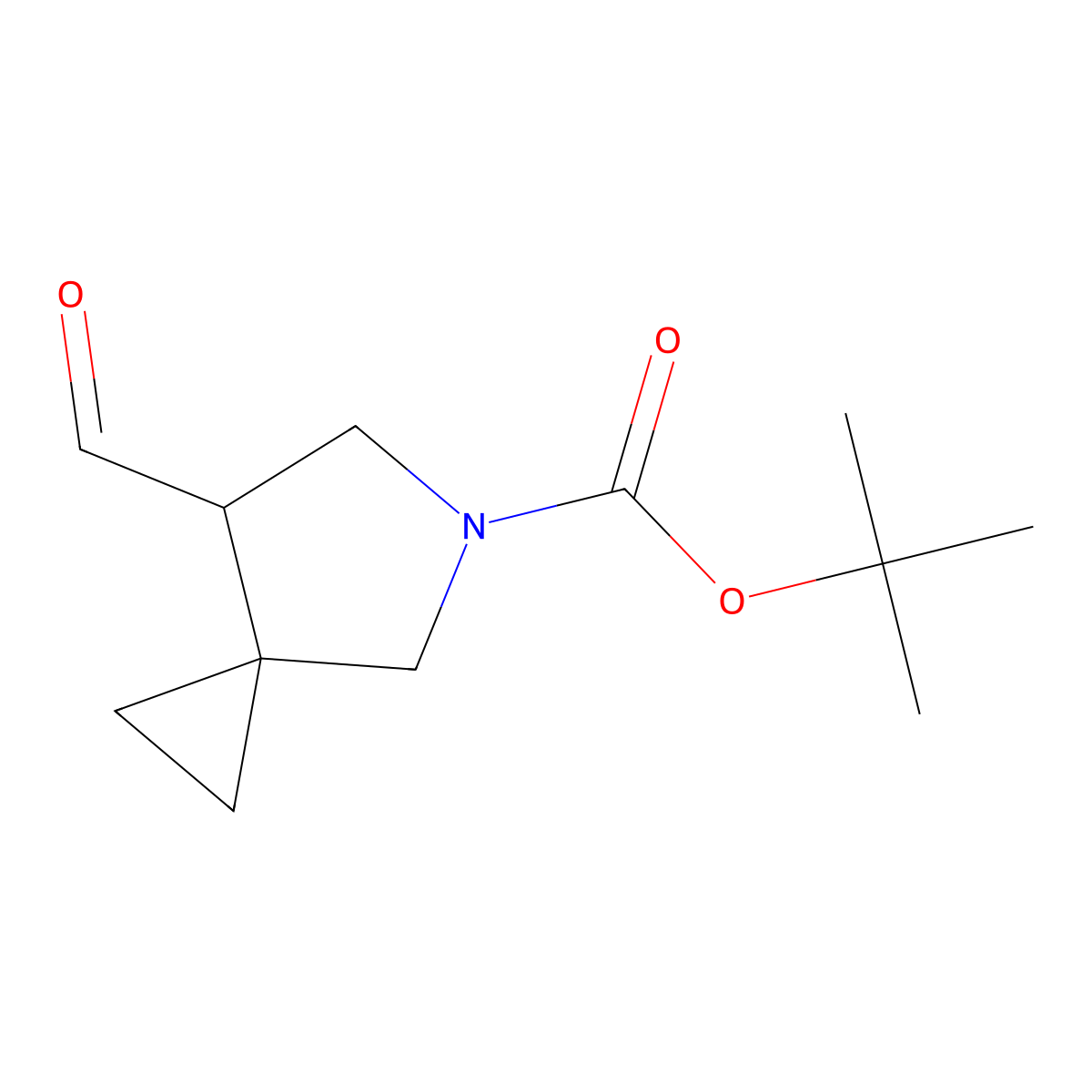Tert-butyl 7-formyl-5-azaspiro(2.4)heptane-5-carboxylate molecular structure, CAS 2137704-05-1