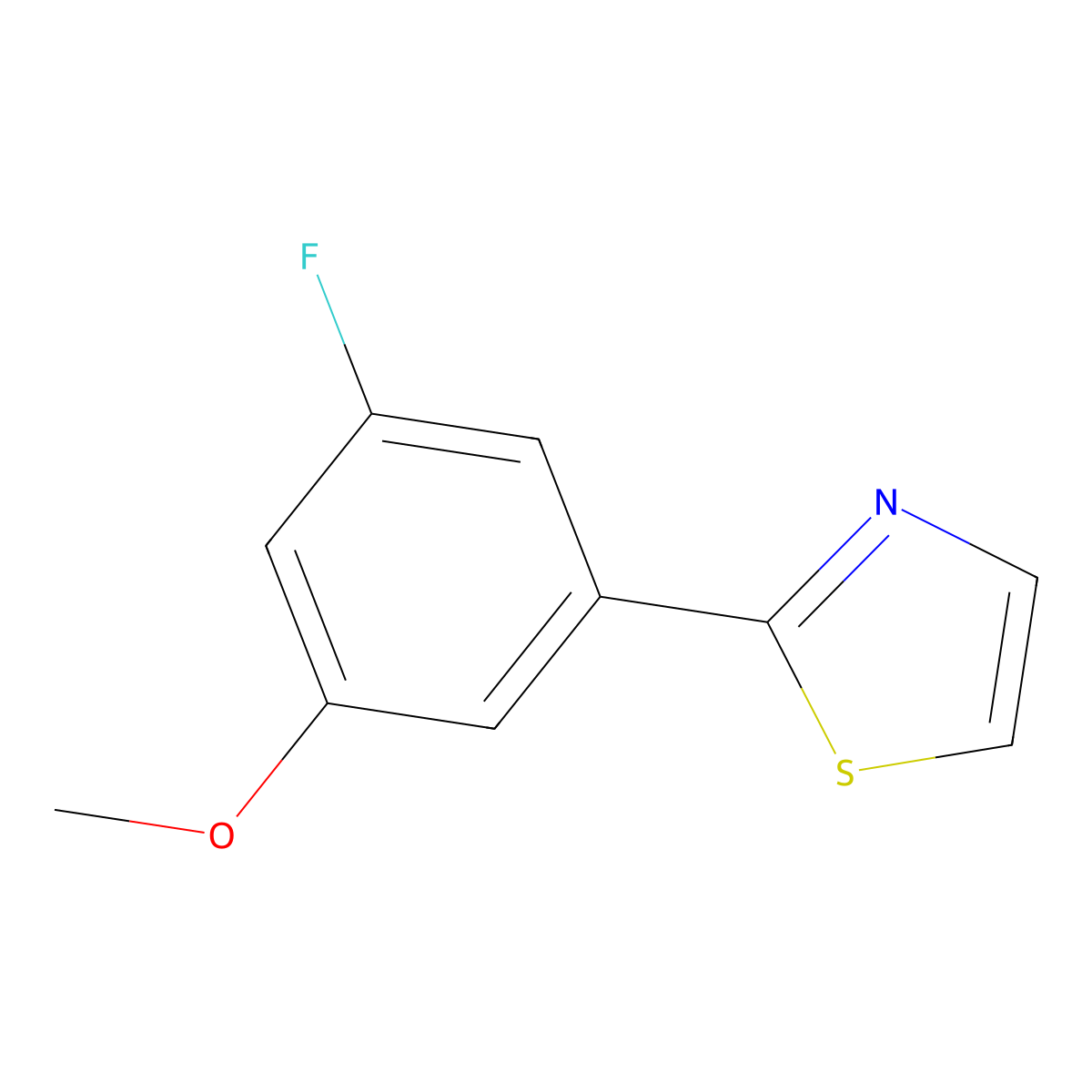 2-(3-Fluoro-5-methoxyphenyl)-1,3-thiazole molecular structure, CAS 2137705-09-8