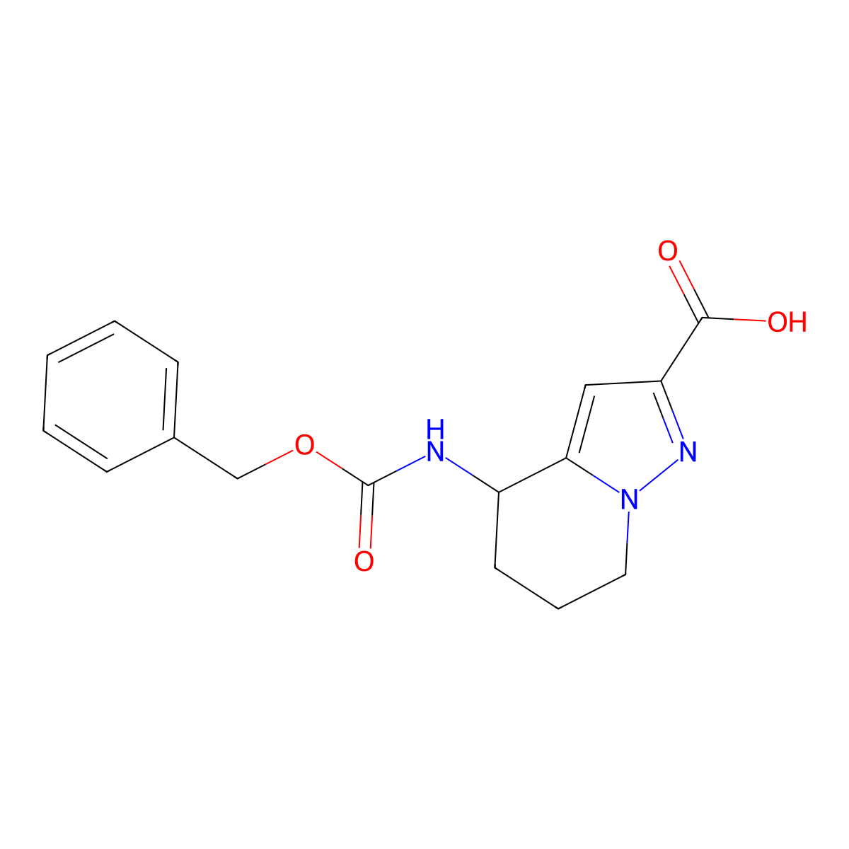 4-{[(benzyloxy)carbonyl]amino}-4H,5H,6H,7H-pyrazolo[1,5-a]pyridine-2-carboxylic acid molecular structure, CAS 2137706-34-2
