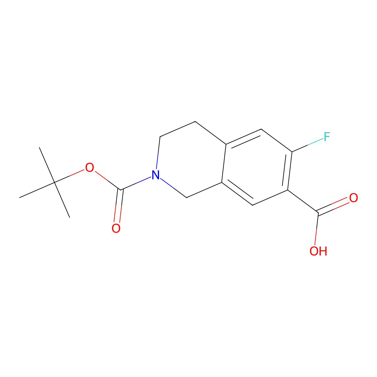 2-[(Tert-butoxy)carbonyl]-6-fluoro-1,2,3,4-tetrahydroisoquinoline-7-carboxylicacid molecular structure, CAS 2137706-75-1