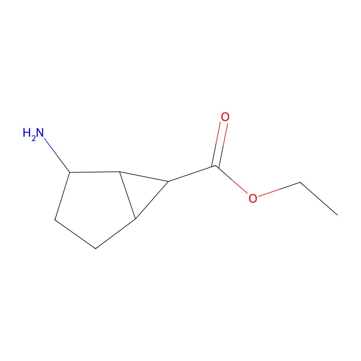 Ethyl 2-aminobicyclo[3.1.0]hexane-6-carboxylate molecular structure, CAS 2137706-88-6