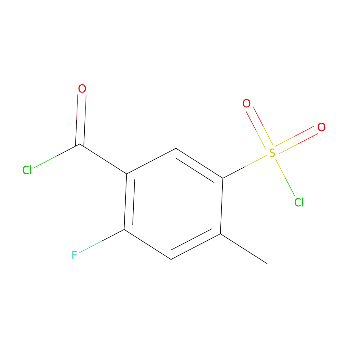 5-(Chlorosulfonyl)-2-fluoro-4-methylbenzoylchloride molecular structure, CAS 2137706-89-7