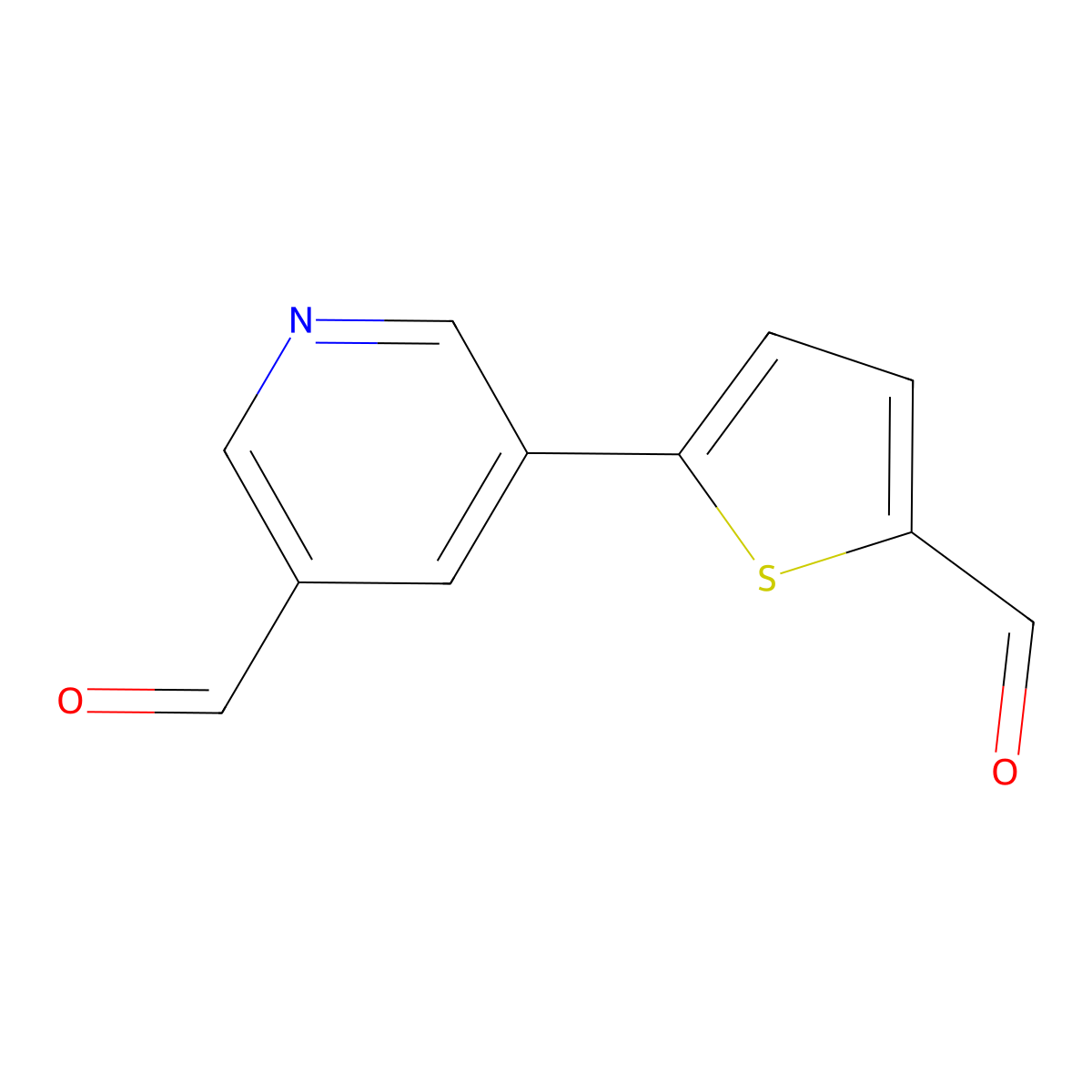 5-(5-Formylthiophen-2-yl)pyridine-3-carbaldehyde molecular structure, CAS 2137707-28-7