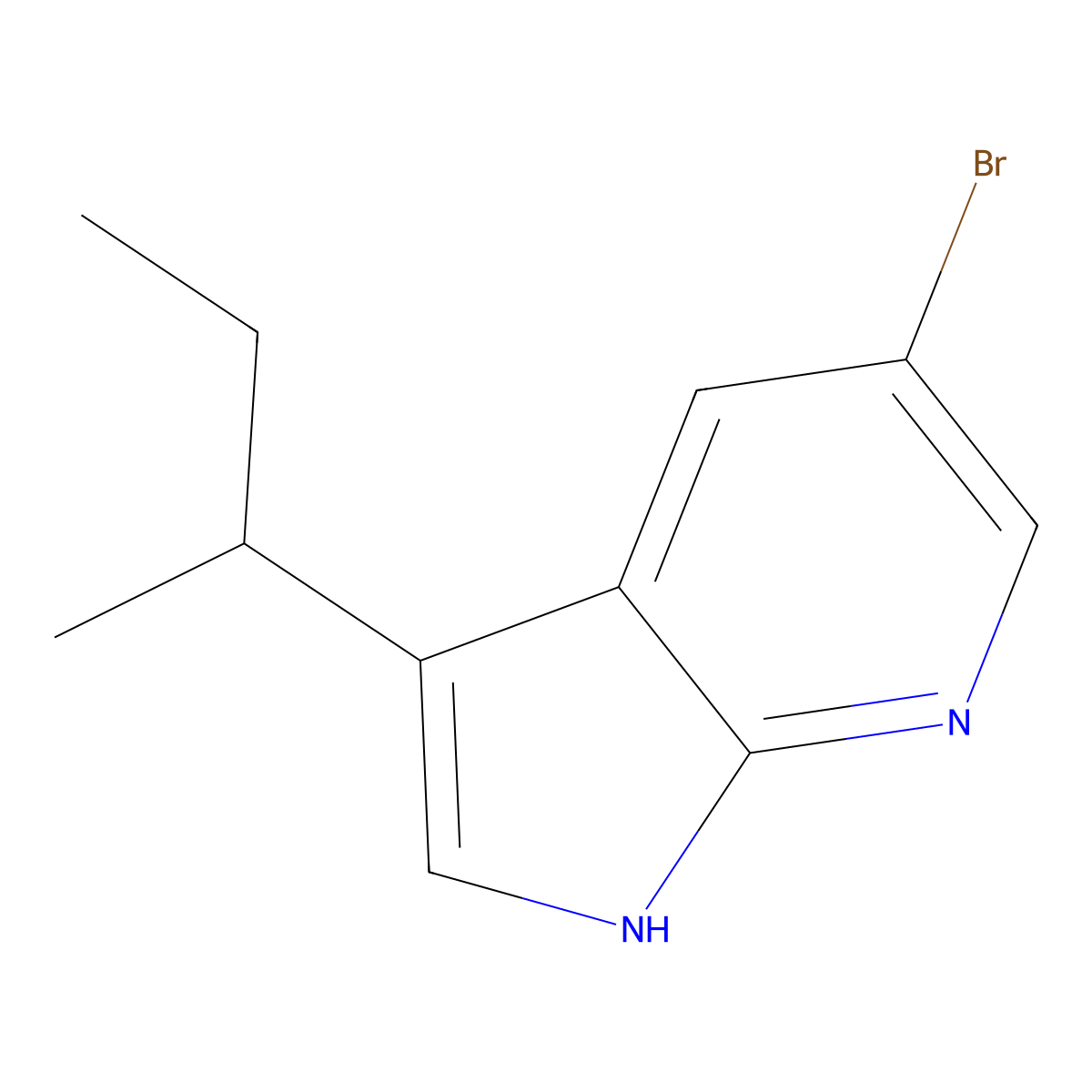 5-bromo-3-(butan-2-yl)-1H-pyrrolo(2,3-b)pyridine molecular structure, CAS 2137707-46-9