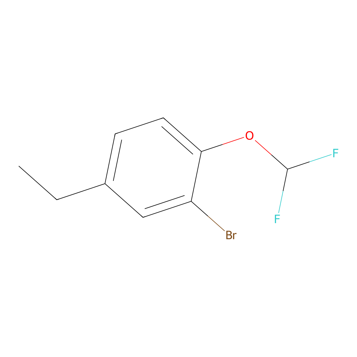 2-Bromo-1-(difluoromethoxy)-4-ethylbenzene molecular structure, CAS 2137707-92-5