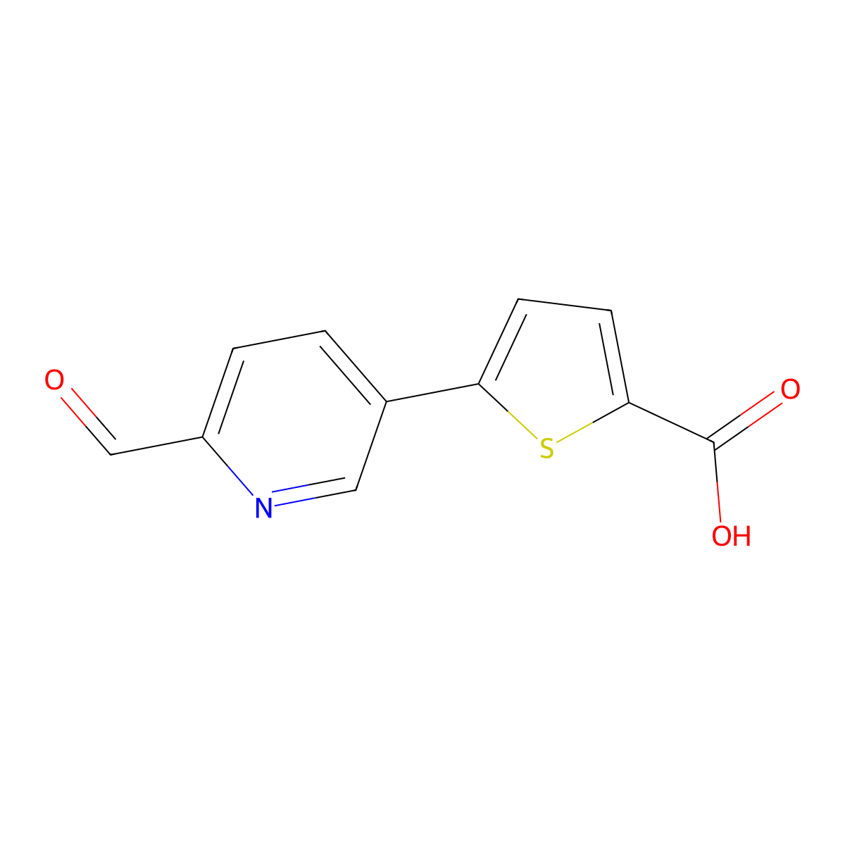 5-(6-Formylpyridin-3-yl)thiophene-2-carboxylic acid molecular structure, CAS 2137707-97-0