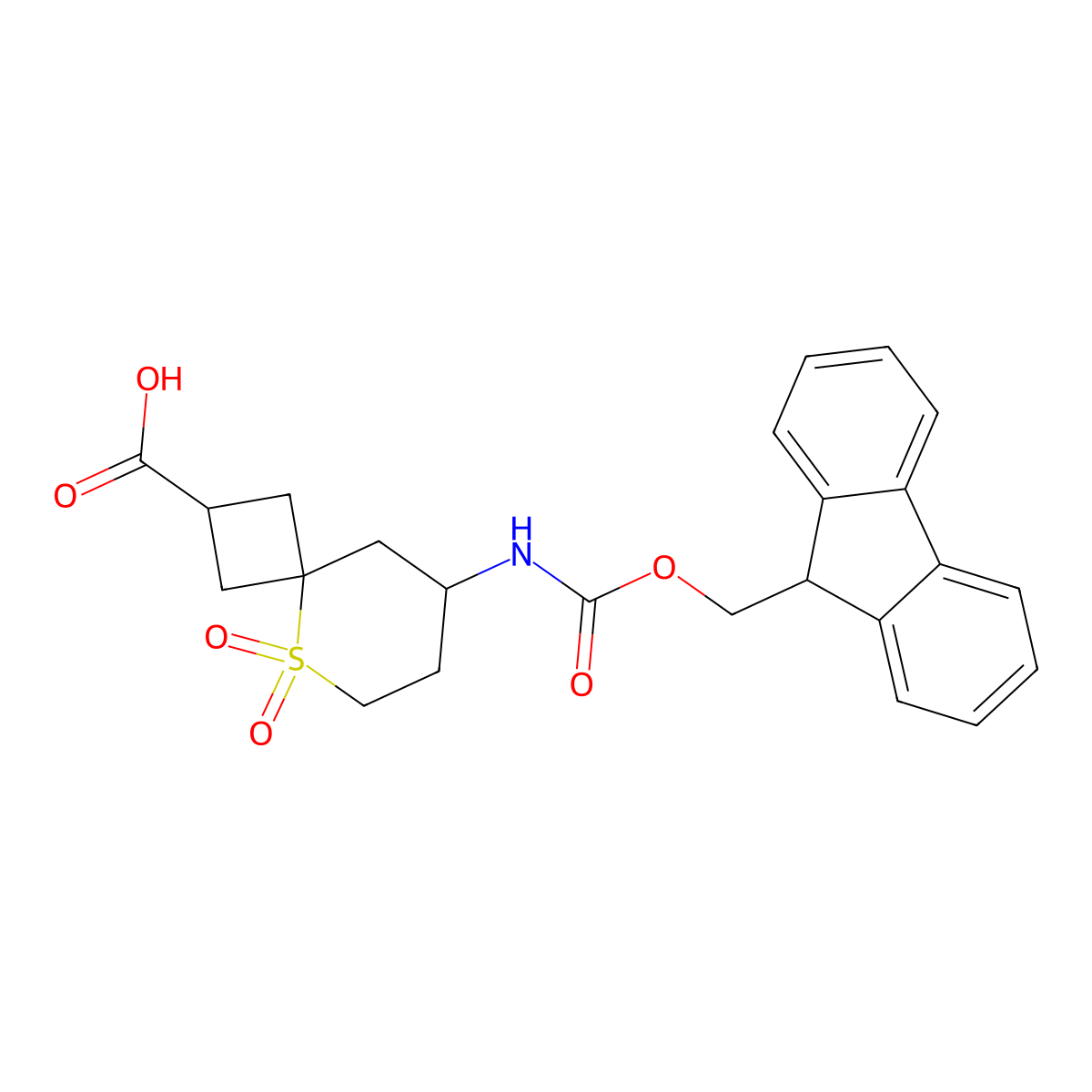 8-({[(9H-fluoren-9-yl)methoxy]carbonyl}amino)-5,5-dioxo-5lambda6-thiaspiro[3.5]nonane-2-carboxylic acid molecular structure, CAS 2137708-45-1
