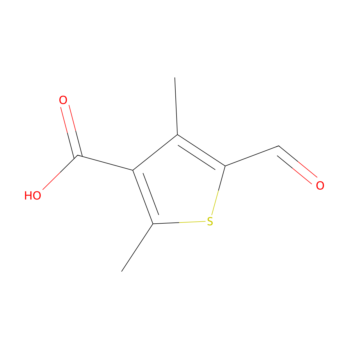5-Formyl-2,4-dimethylthiophene-3-carboxylic acid molecular structure, CAS 2137708-61-1