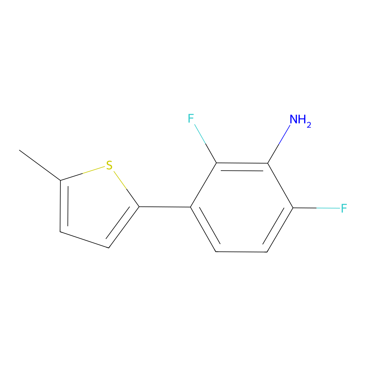 2,6-Difluoro-3-(5-methylthiophen-2-yl)aniline molecular structure, CAS 2137709-01-2
