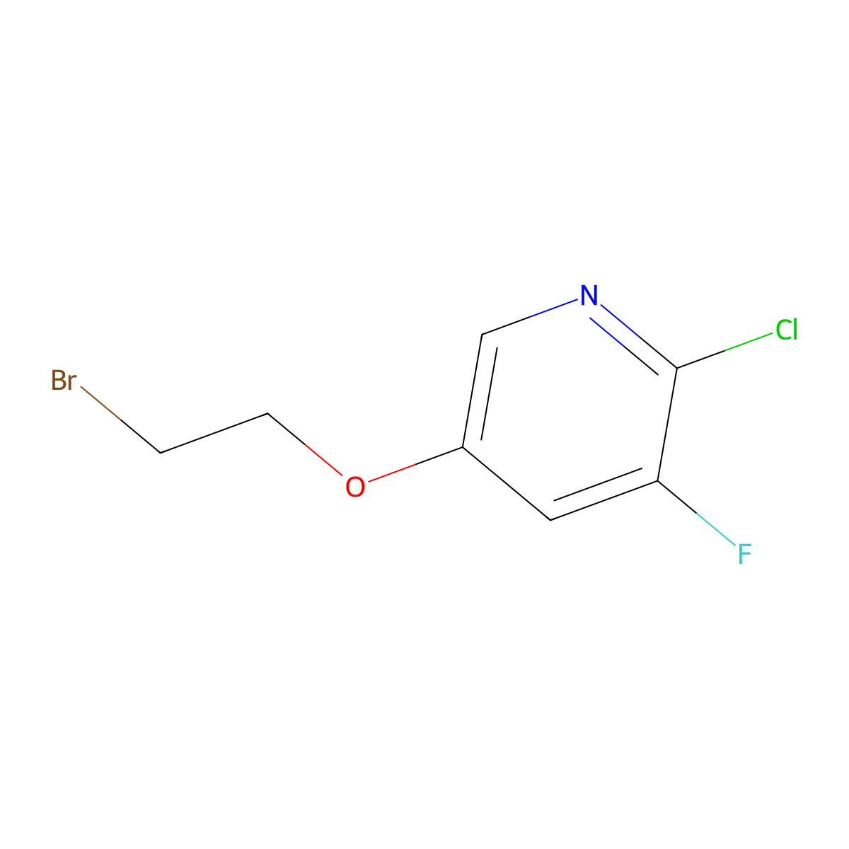 5-(2-Bromoethoxy)-2-chloro-3-fluoropyridine molecular structure, CAS 2137709-90-9