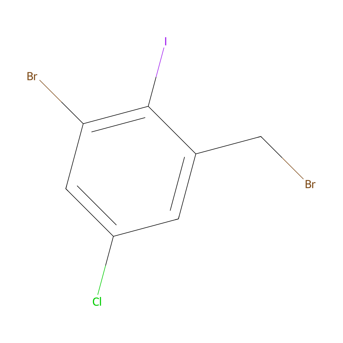 1-Bromo-3-(bromomethyl)-5-chloro-2-iodobenzene molecular structure, CAS 213771-04-1
