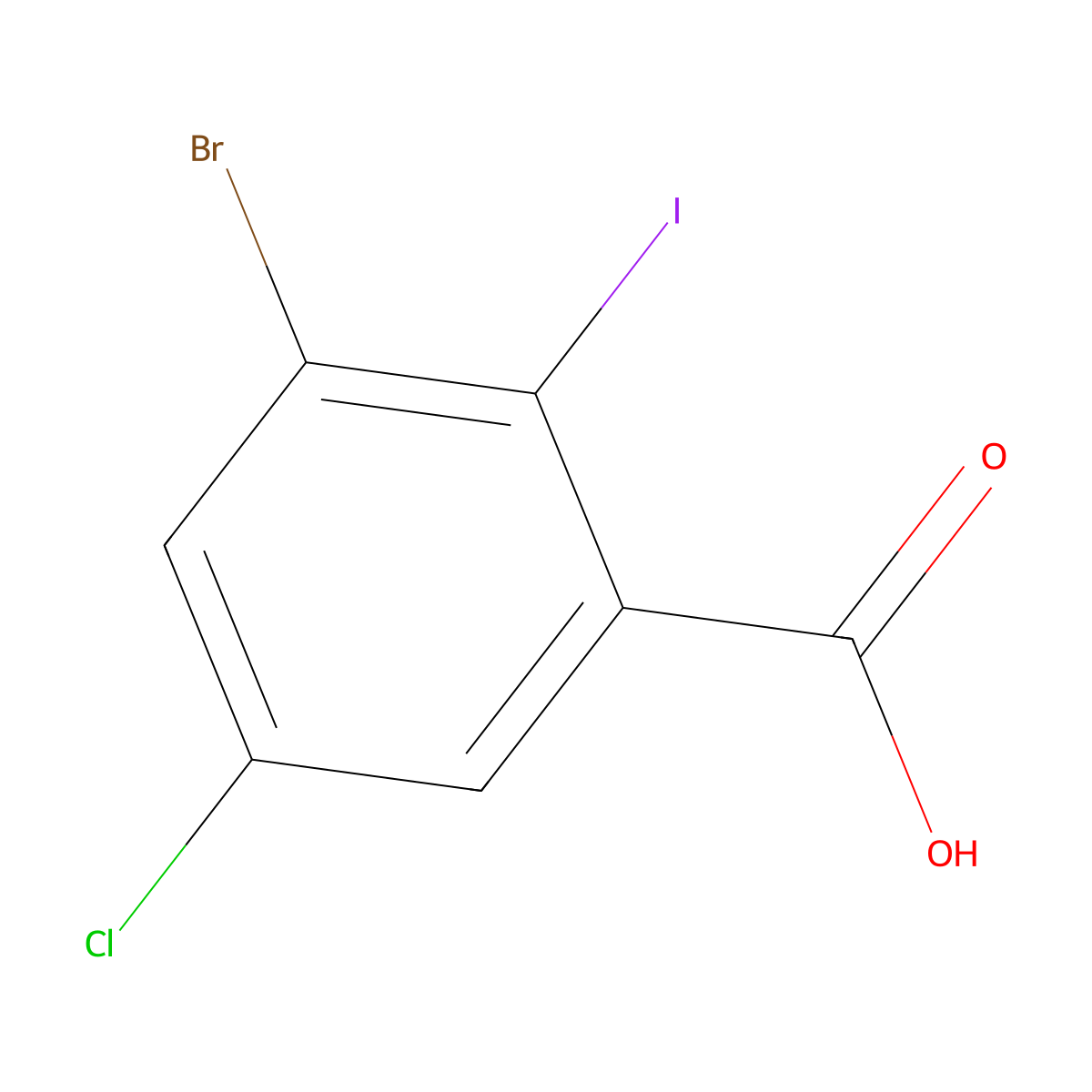 3-Bromo-5-chloro-2-iodobenzoic acid molecular structure, CAS 213771-13-2
