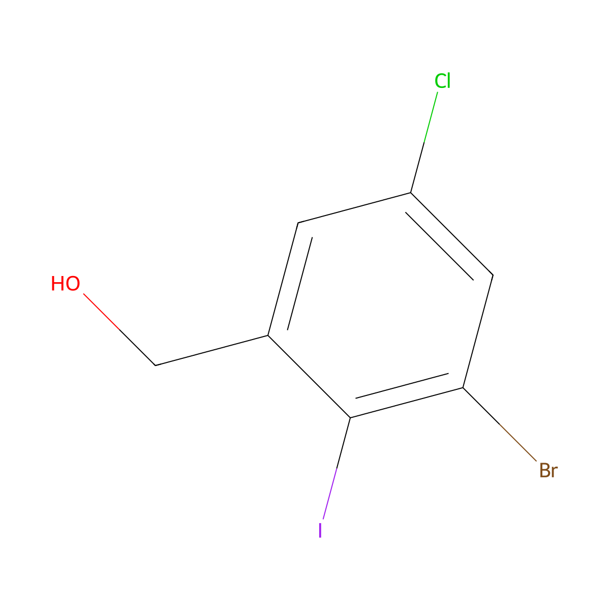 (3-Bromo-5-chloro-2-iodophenyl)methanol molecular structure, CAS 213771-19-8