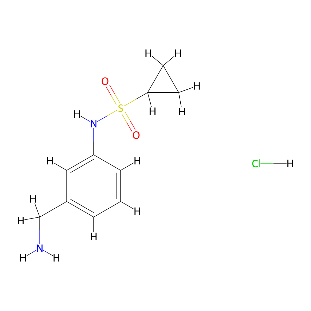 N-[3-(aminomethyl)phenyl]cyclopropanesulfonamide hydrochloride molecular structure, CAS 2137710-04-2