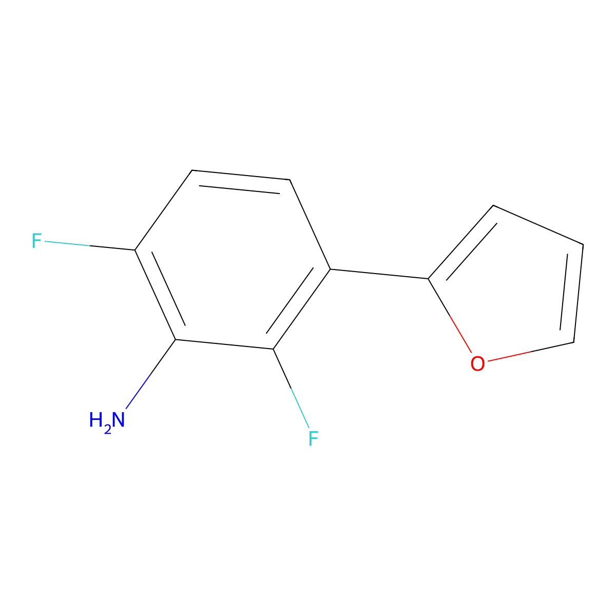 2,6-Difluoro-3-(furan-2-yl)aniline molecular structure, CAS 2137710-35-9