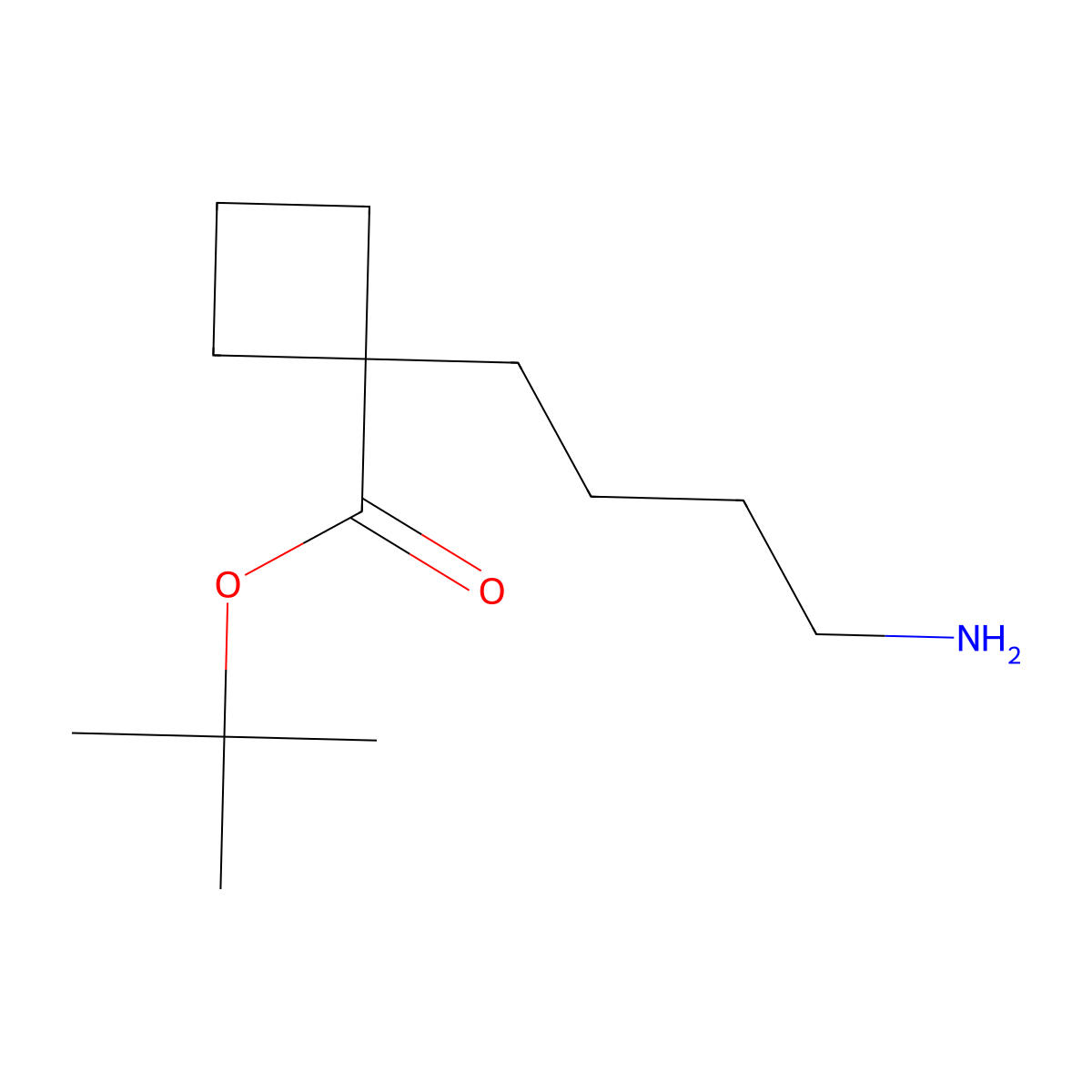 Tert-butyl 1-(4-aminobutyl)cyclobutane-1-carboxylate molecular structure, CAS 2137711-63-6