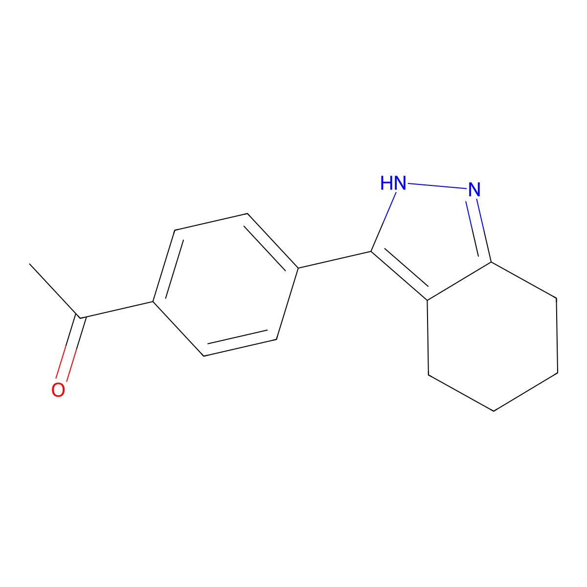 1-[4-(4,5,6,7-tetrahydro-2H-indazol-3-yl)phenyl]ethan-1-one molecular structure, CAS 2137712-04-8