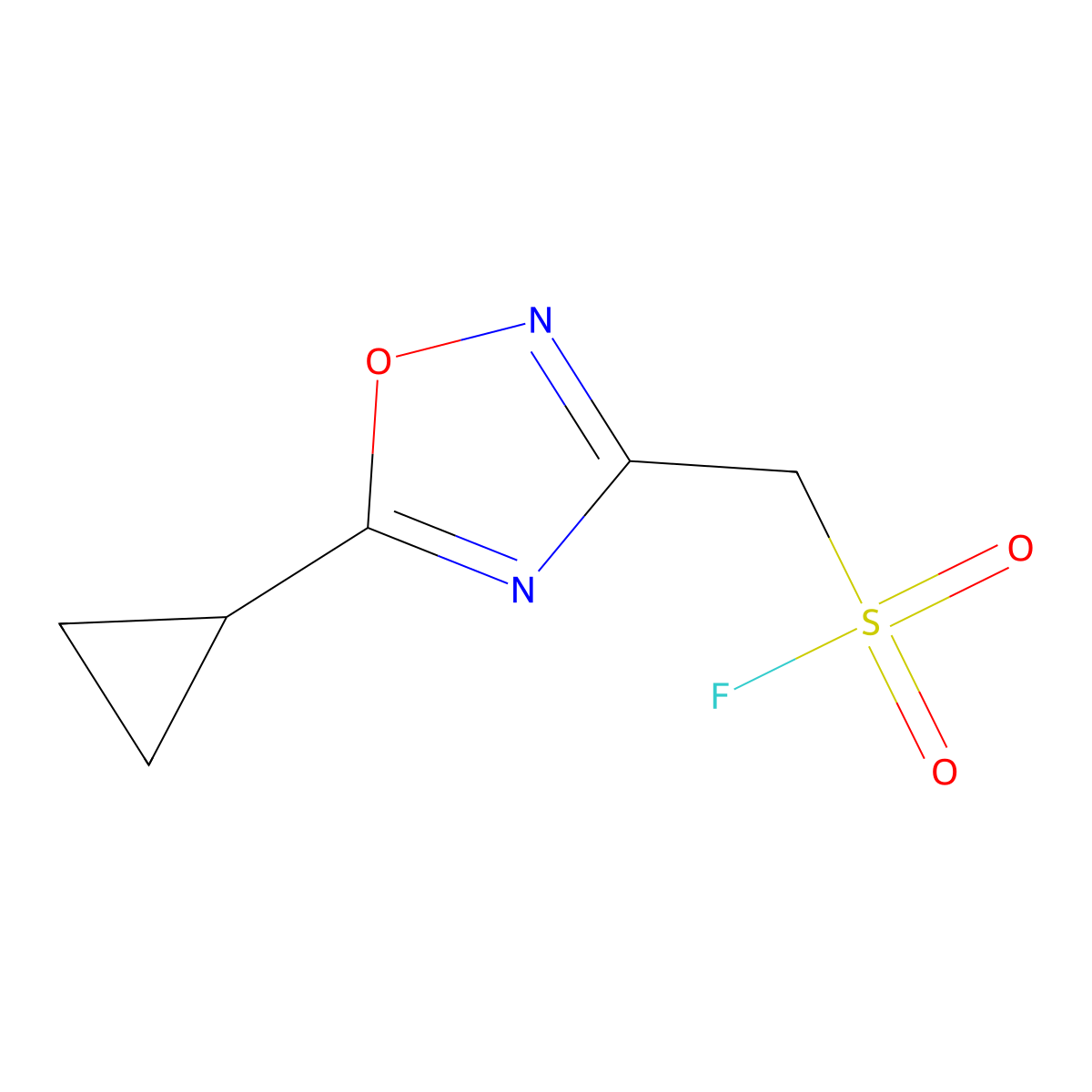 (5-Cyclopropyl-1,2,4-oxadiazol-3-yl)methanesulfonyl fluoride molecular structure, CAS 2137713-56-3