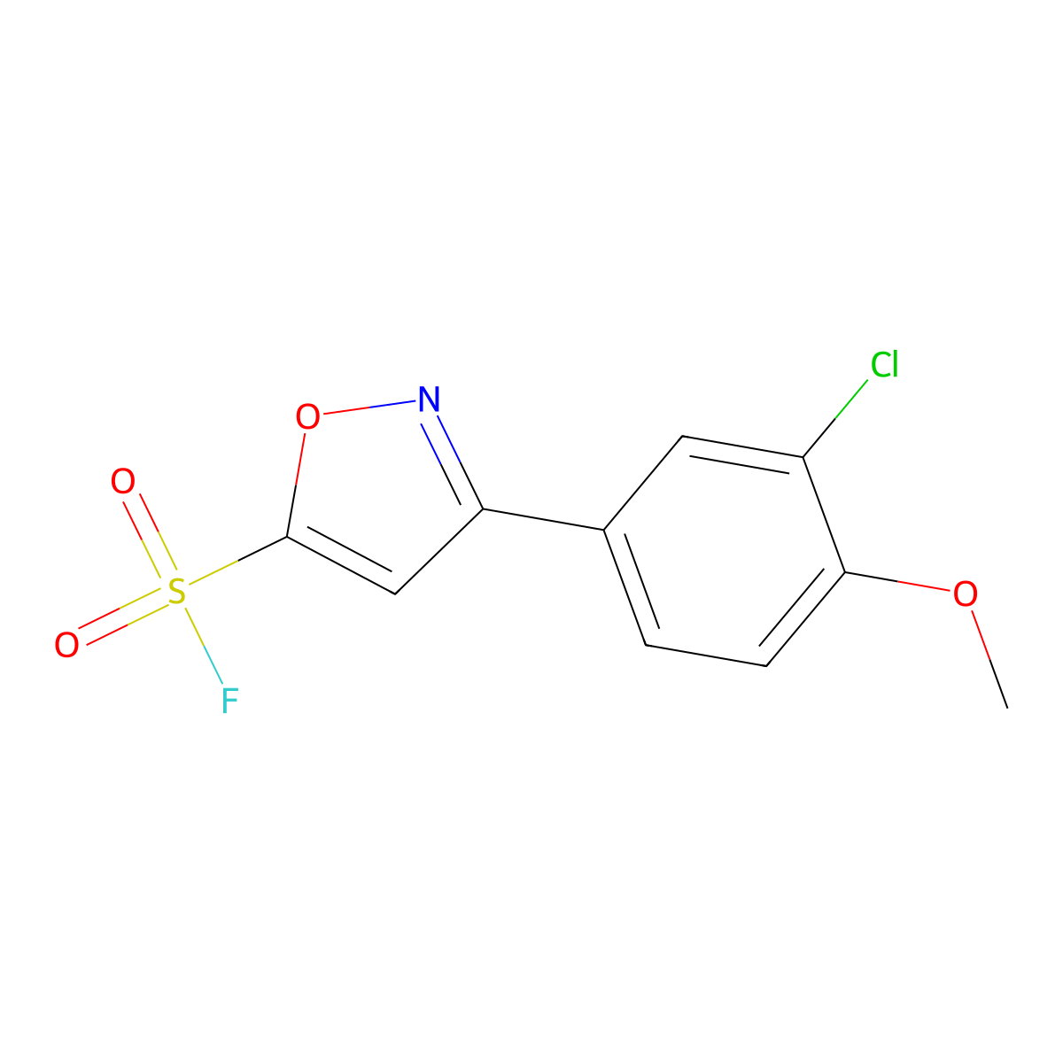 3-(3-Chloro-4-methoxyphenyl)-1,2-oxazole-5-sulfonyl fluoride molecular structure, CAS 2137713-86-9