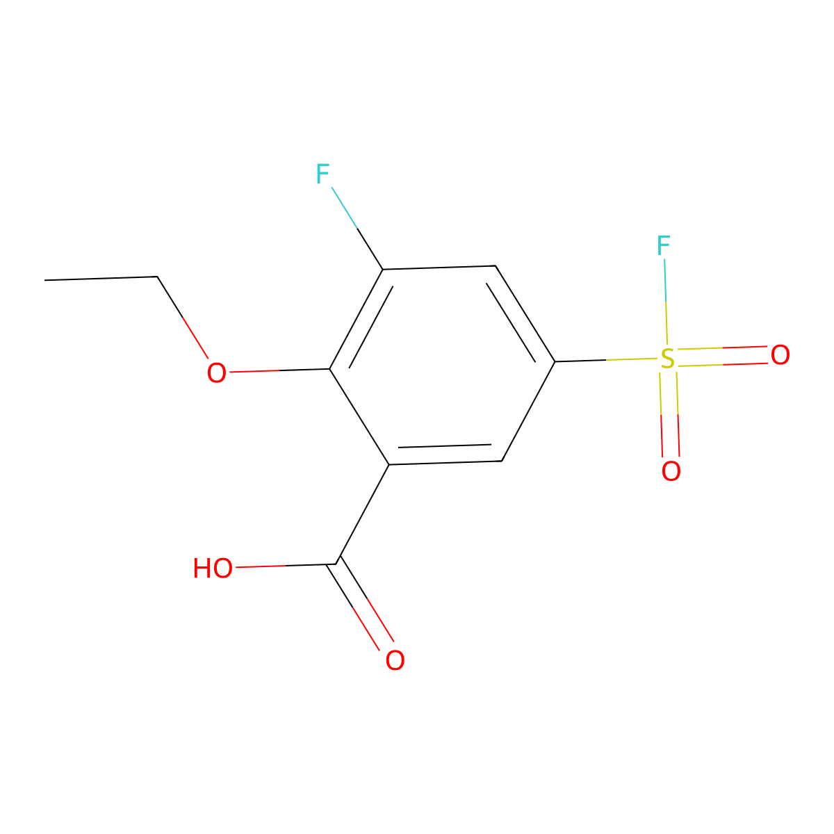 2-Ethoxy-3-fluoro-5-(fluorosulfonyl)benzoic acid molecular structure, CAS 2137714-18-0