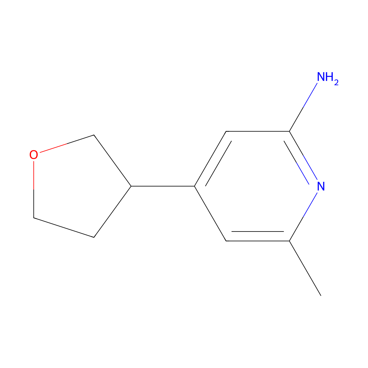 6-Methyl-4-(oxolan-3-yl)pyridin-2-amine molecular structure, CAS 2137714-40-8