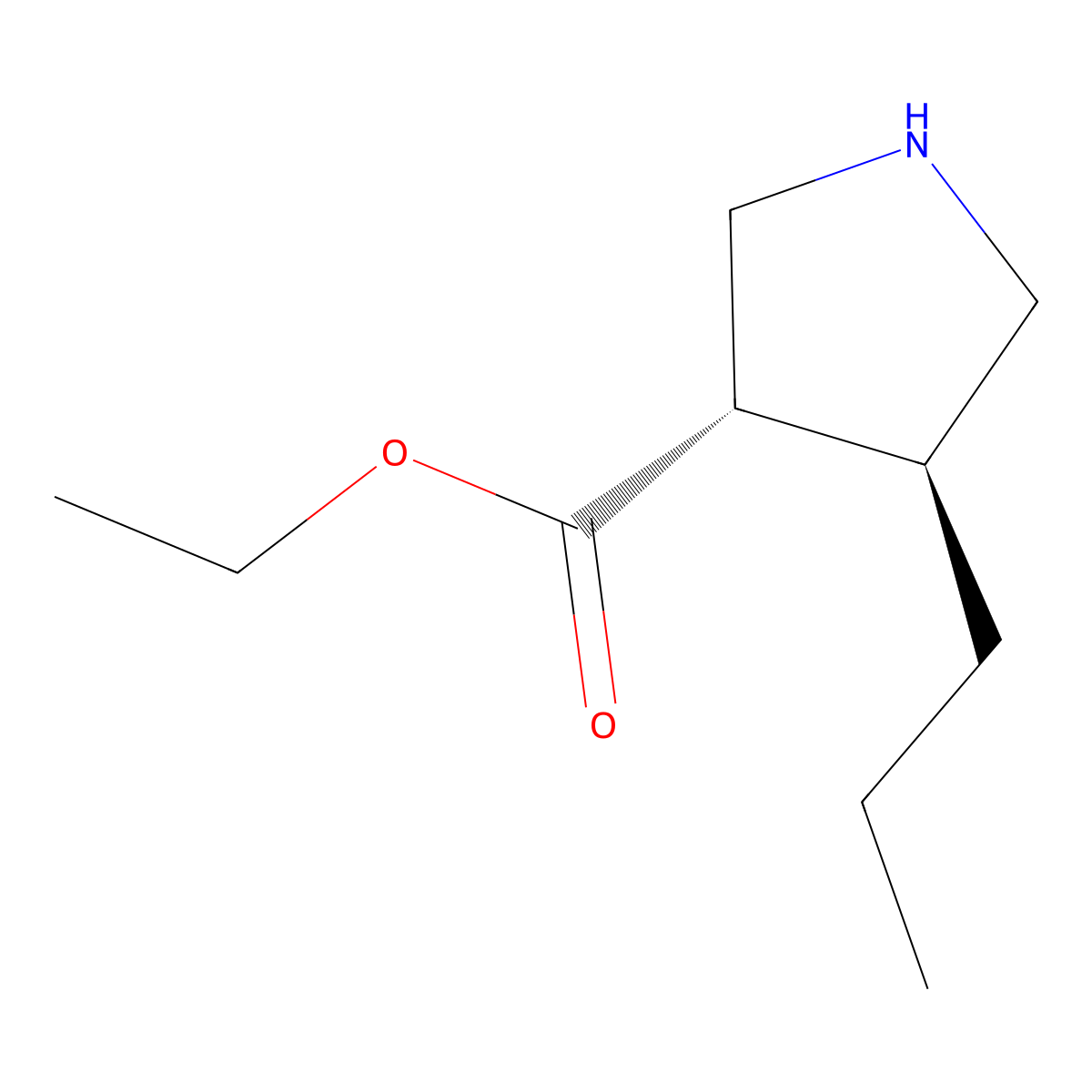 rac-ethyl (3R,4R)-4-propylpyrrolidine-3-carboxylate molecular structure, CAS 2137714-86-2