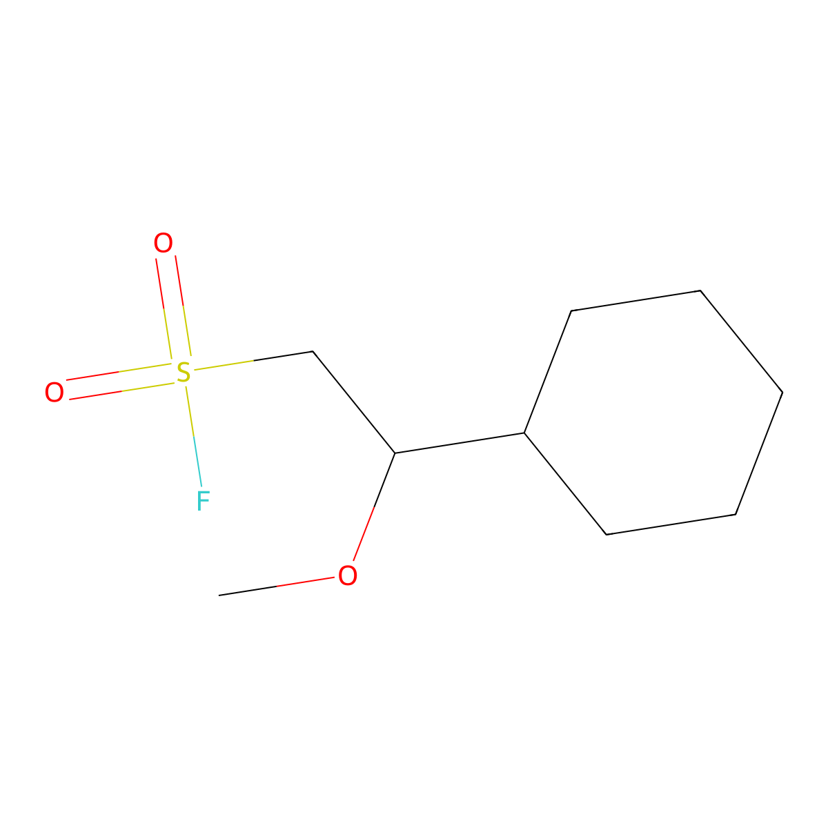 2-Cyclohexyl-2-methoxyethane-1-sulfonyl fluoride molecular structure, CAS 2137714-93-1