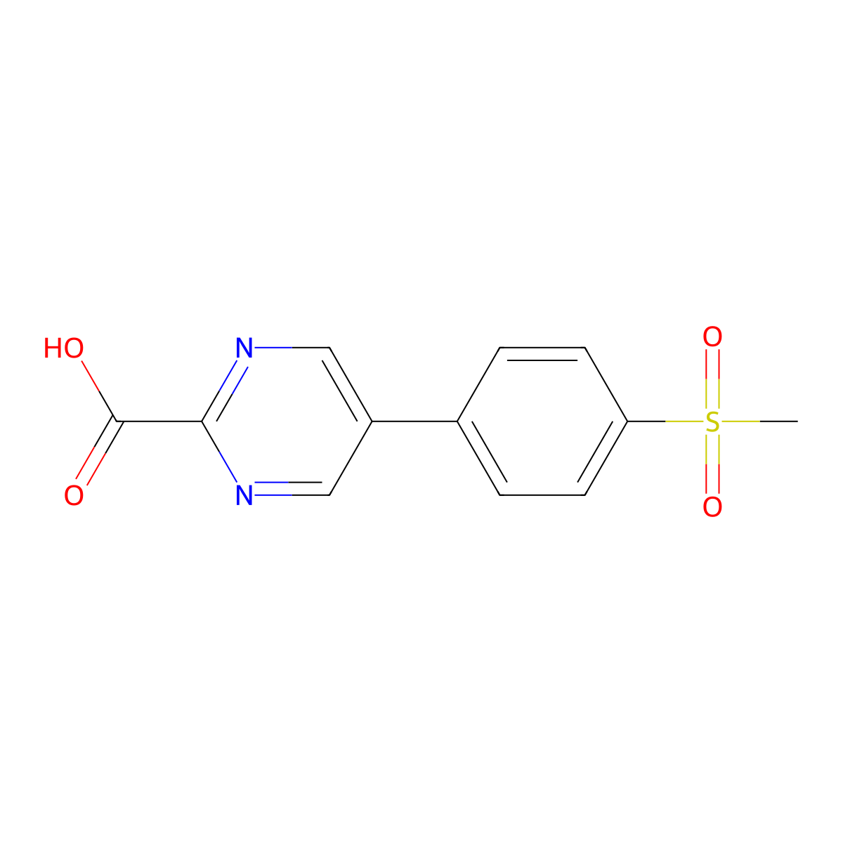 5-(4-Methanesulfonylphenyl)pyrimidine-2-carboxylic acid molecular structure, CAS 2137715-07-0