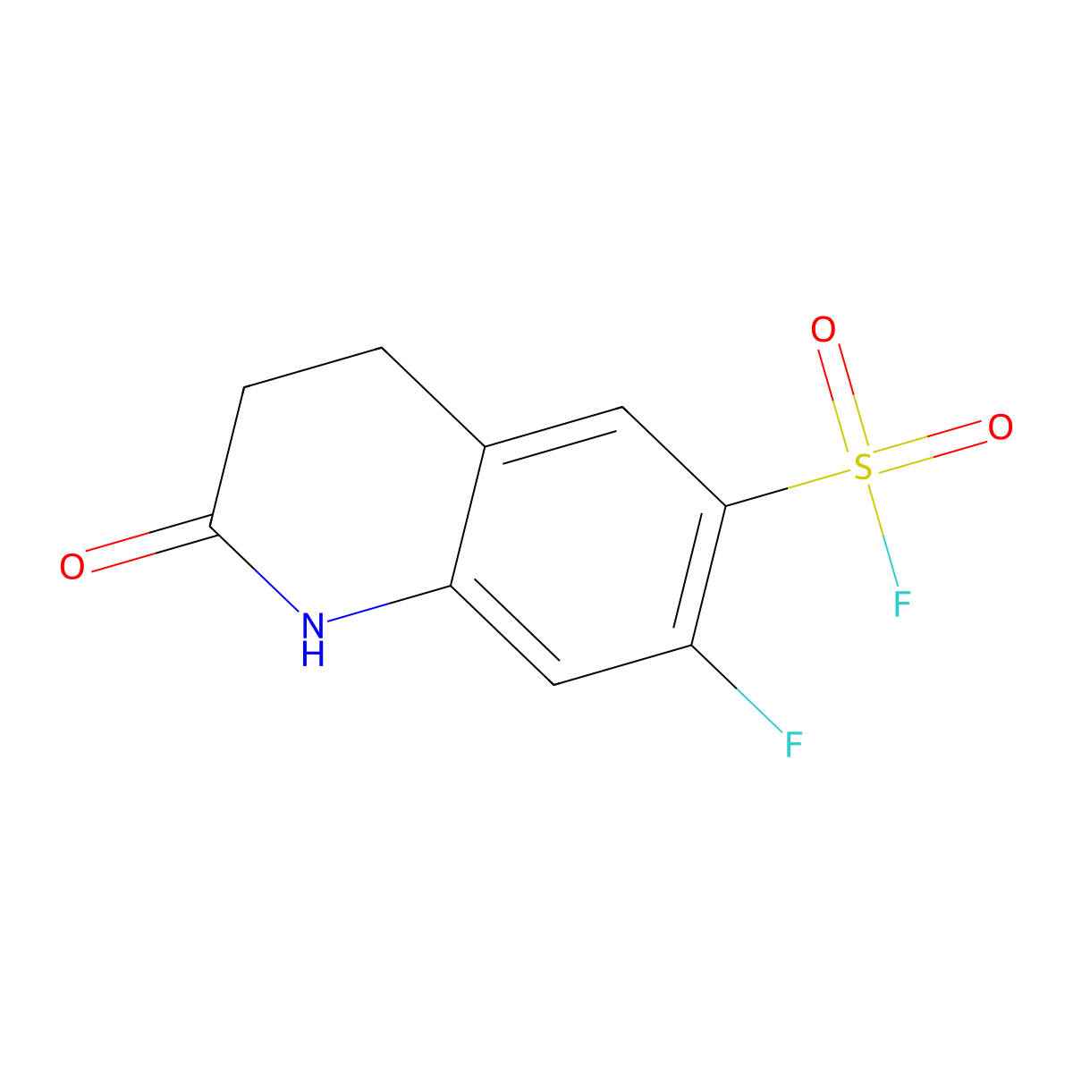 7-Fluoro-2-oxo-1,2,3,4-tetrahydroquinoline-6-sulfonyl fluoride molecular structure, CAS 2137715-59-2