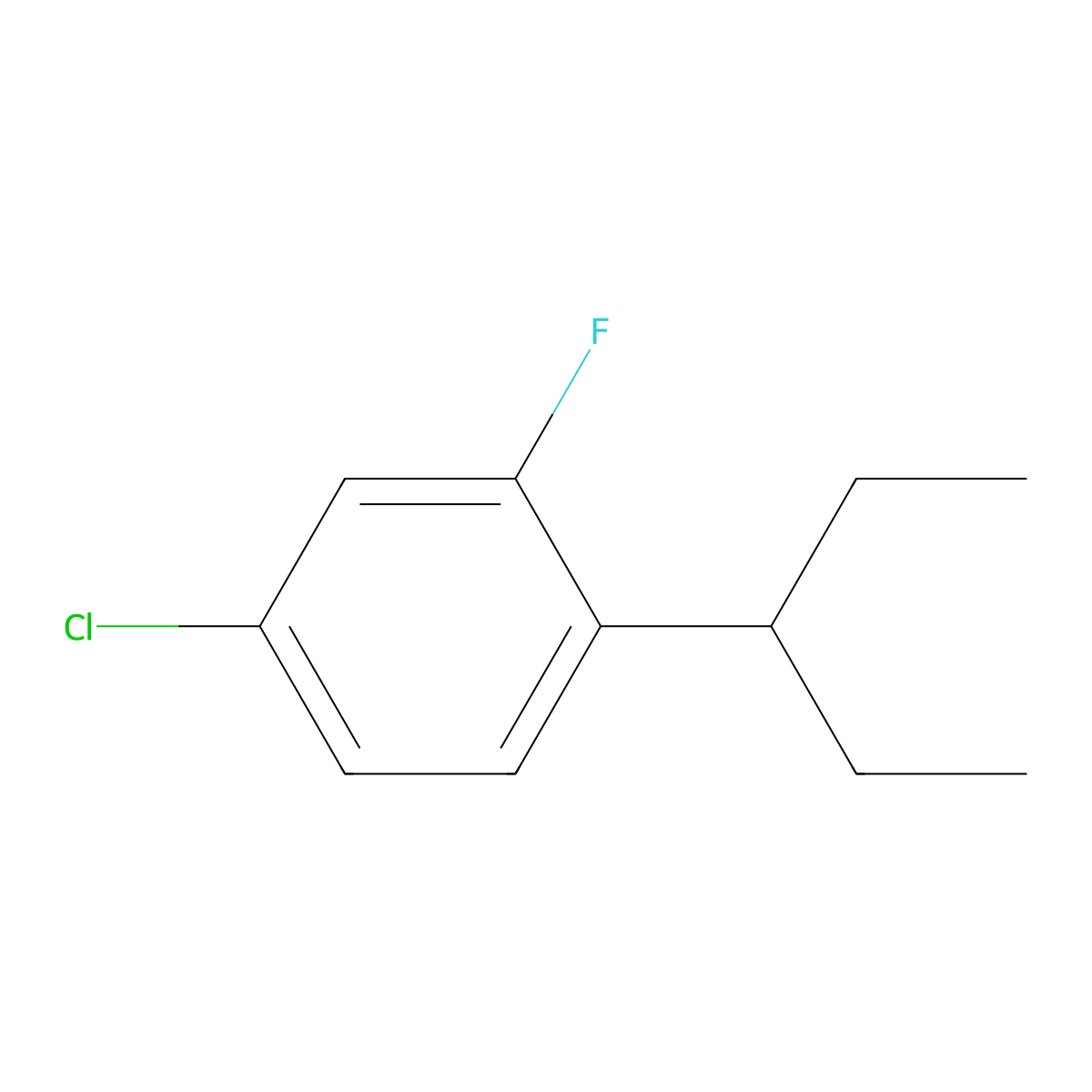 4-Chloro-2-fluoro-1-(pentan-3-yl)benzene molecular structure, CAS 2137715-90-1