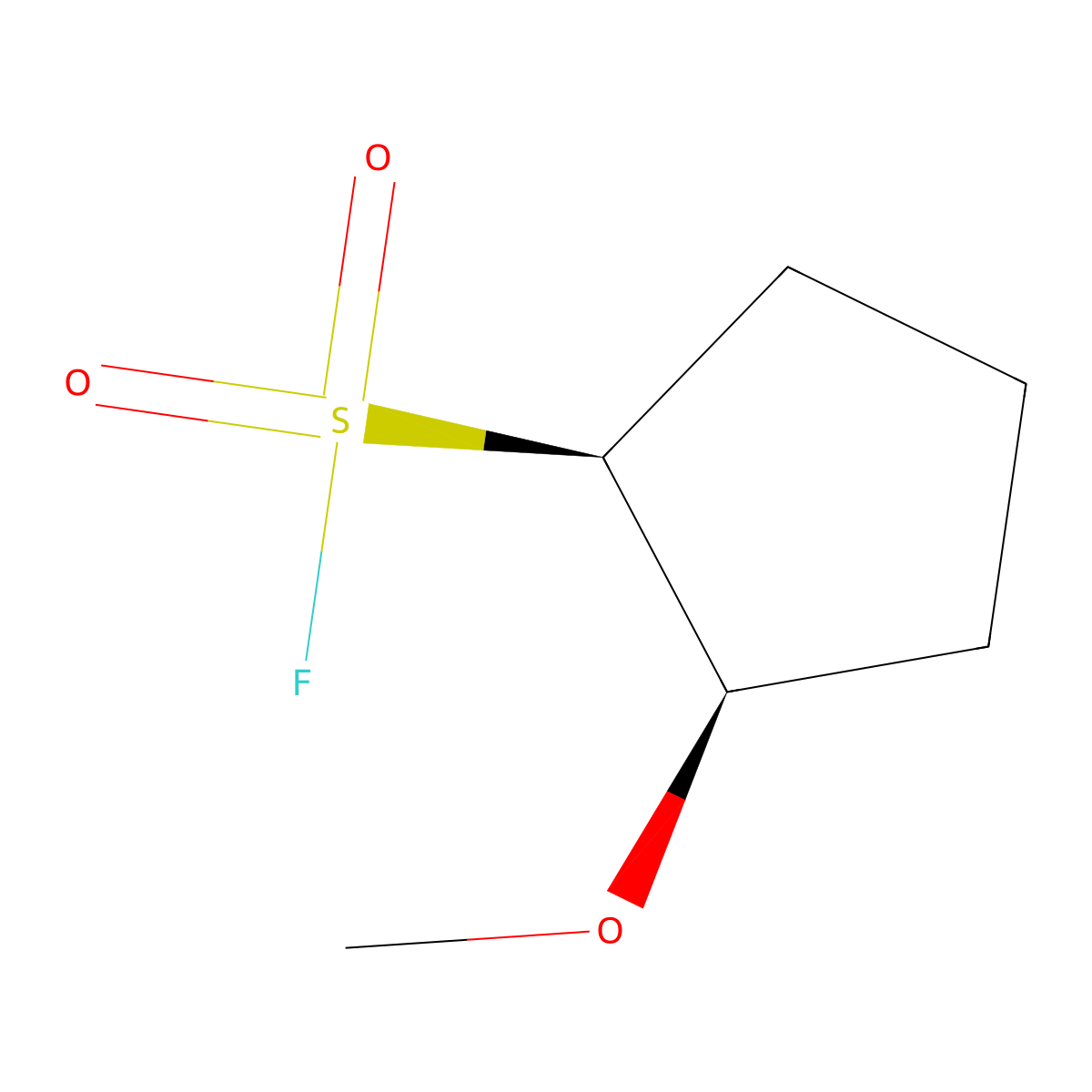 rac-(1R,2S)-2-methoxycyclopentane-1-sulfonyl fluoride molecular structure, CAS 2137716-63-1