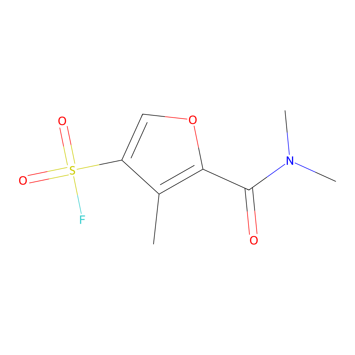 5-(Dimethylcarbamoyl)-4-methylfuran-3-sulfonyl fluoride molecular structure, CAS 2137716-65-3