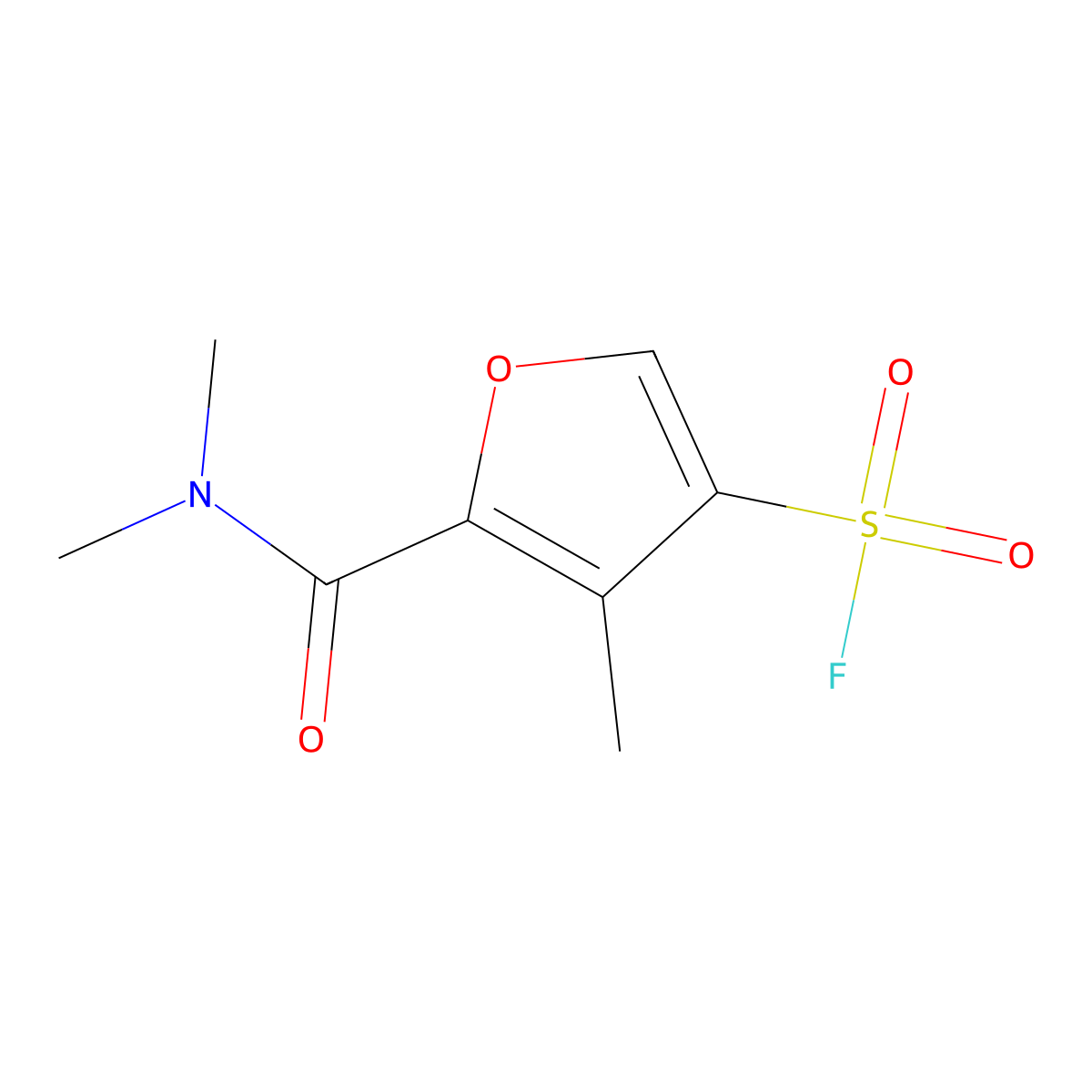 5-(Dimethylcarbamoyl)-4-methylfuran-3-sulfonyl fluoride molecular structure, CAS 2137716-65-3