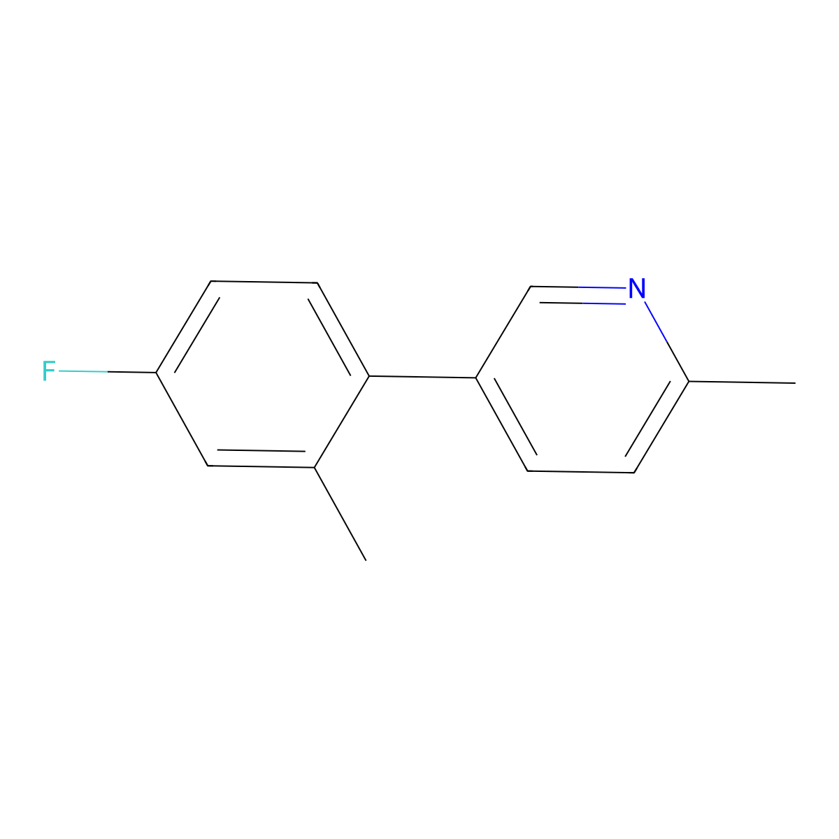 5-(4-Fluoro-2-methylphenyl)-2-methylpyridine molecular structure, CAS 2137717-24-7